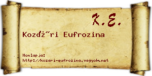 Kozári Eufrozina névjegykártya